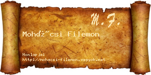 Mohácsi Filemon névjegykártya
